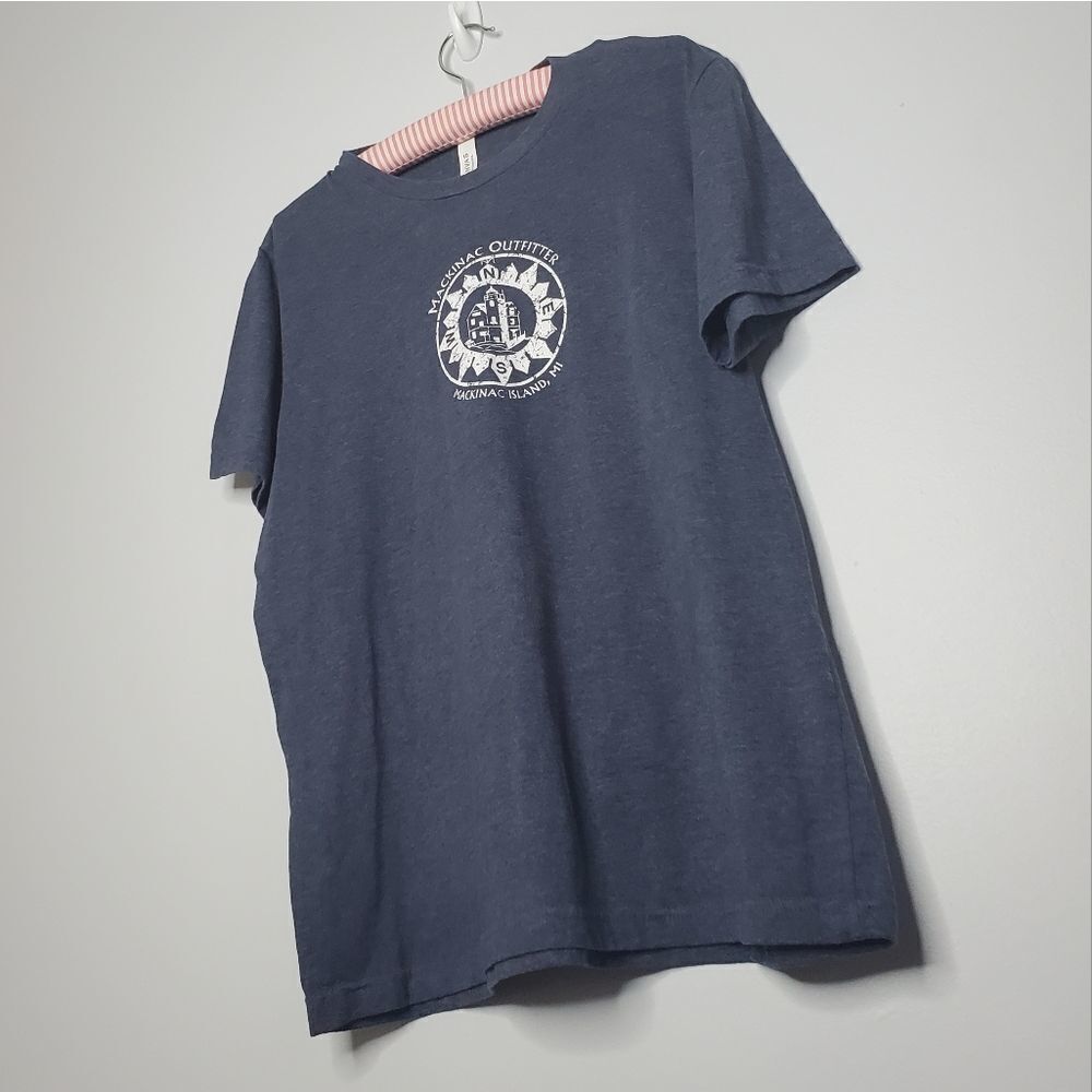 BELLA CANVAS L Heathered Blue T Shirt Mackinac Island Michigan